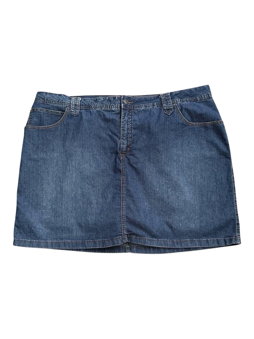 St Johns Bay Skort Womens Plus 24W Blue Denim Stretch Skirt 5 Pocket